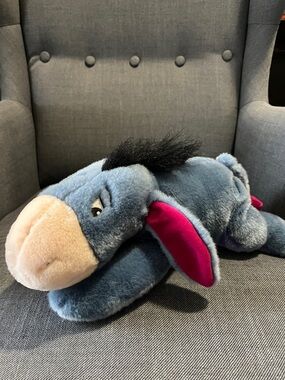 Disney Blue Eeyore Plush with Pink Inner Ears